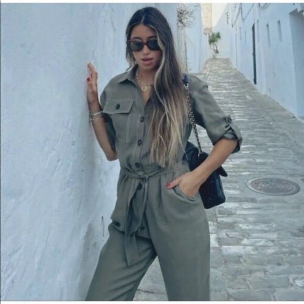 Zara Jumpsuit With Stitching New - Picture 3 of 9